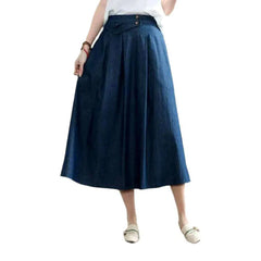 High-waist classic jeans skirt for ladies