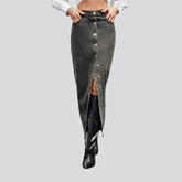 High-waist fashion pencil vintage jean skirt