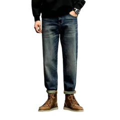 High-waist stretchy jeans for men