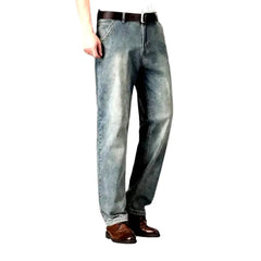 High-waist thin jeans for men