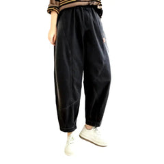 High-waist vintage denim pants for ladies