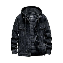 Hooded street jean jacket for men