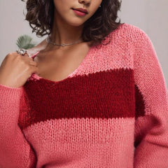 Casual Contrast Striped Sweater