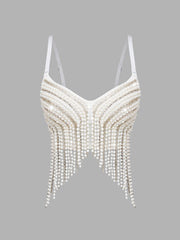 Fishbone Bead Tassel Strap Top