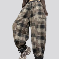 Insulated denim joggers for women