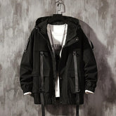 Function Ribbon Multi-pocket Hooded Jacket