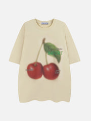 Blurring Cherry Print Tee