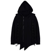 Dark Irregular Zipper Straps Jacket