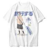Japanese Anime Travel Boy Print Cotton Tee