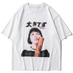 Japanese Baseball Girl Graphic Oversized Tee