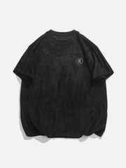 Suede Star Letter Print Tee