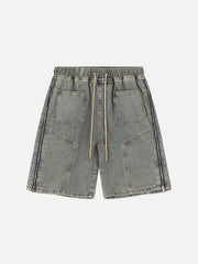 Vintage Side Zipper Denim Shorts