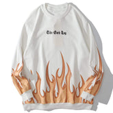 Fire Flame Print Sweatshirt