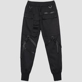 Combat Irregular Ribbons Multi Pockets Cargo Pants