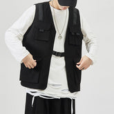 Combat Multi-pocket Cardigan Vest