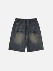 Spider Denim Shorts