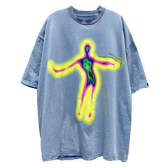 Distorted Portrait Graphic Cotton Tee