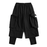 Dark Double Effect Cargo Pants