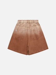 Gradient Effect Washed Shorts