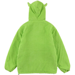 Pineapple Fun Devil Horn Hooded Winter Coat