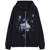Smash Clouds Print Zip Up Hoodie