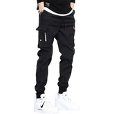Solid Color Pockets Fleece Cargo Pants