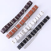 Punk Double-Row Eye Buckle Hollow Chain Belt
