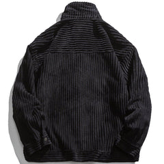 Badge Striped Simple Jacket