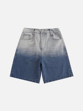 Washed Gradient Denim Shorts