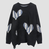 Dark Love Ripped Knitted Sweater