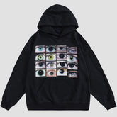 Dark Eyes Print Hoodie