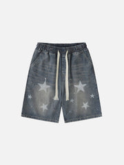 Splash Ink Star Denim Shorts