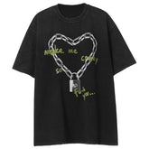 Love Lock Print Washed Tee