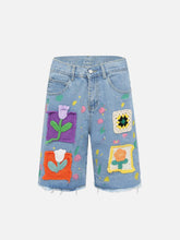 Flowers Patchwork Shorts