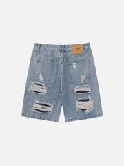 Vintage Hole Denim Shorts
