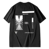 Punk Function Mechanical Bridge Print Cotton Tee