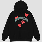 Little Devil Print Oversized Hoodie