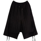 Dark Oversized Thick Ankle-Length Pants