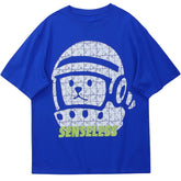 Cartoon Helmet Print Tee