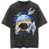 Earth Flame Doves Cotton Washed Graphic Tee