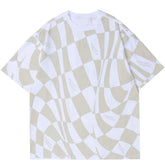 Distorted Checkerboard Print Tee