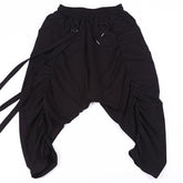 Dark Elastic Ribbons Oversized Pants