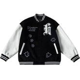 Towel Embroidered Letters Puzzle Print Jacket
