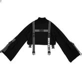Cyberpunk Ribbons Fleece Cropped Sweatshirt
