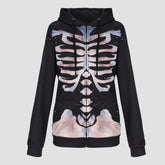 Dark Skeleton Print Hoodie