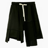 Dark Irregular Patchwork Cotton Shorts