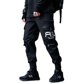 Techwear Big Zipper Pockets Print Thick Fleece Cargo Pants