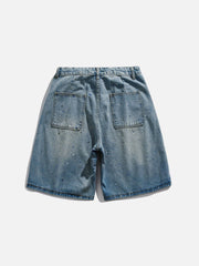 Splash Ink Washed Denim Shorts