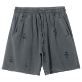 Ripped Hole Washed Shorts