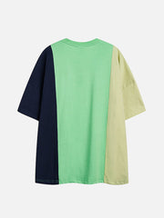 Letter Print Color Block Tee